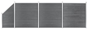 Pannelli Recinzione Wpc 3 Quadrati 1 Inclinato 619x186 Cm Grigi /
