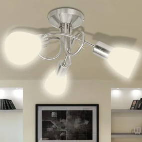 Lampada Da Soffitto Con Diffusori İn Vetro Per 3 Lampadine E14 /