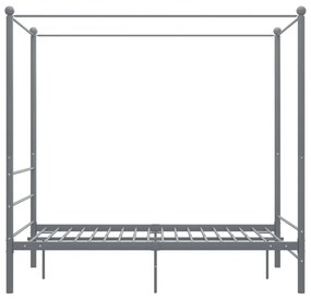 Letto a baldacchino grigio in metallo 120x200 cm