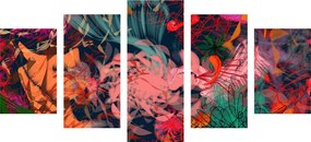 Quadri 5 pezzi – Fiori astratti