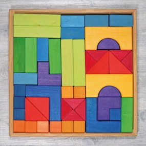 Grimm's - Blocchi di costruzioni di base in legno - 46 pezzi