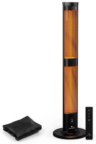 blumfeldt BlazeTower - Stufa a piantana | 3000 W | Uso esterno | 3 livelli | IP45 | Telecomando | Timer