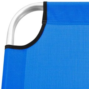 Lettino Prendisole Senior Pieghevole Extra Alto Alluminio Blu