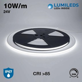 Neon Flex LED 10x10 10W/m 10m IP67 24Vdc CRI 85 B. Freddo - LUMILEDS Colore Bianco Freddo 6.000K