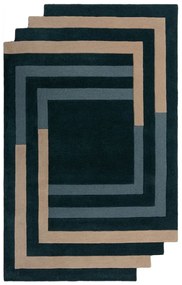 Tappeto in lana verde scuro tessuto a mano 120x180 cm Labyrinth Shaped - Flair Rugs