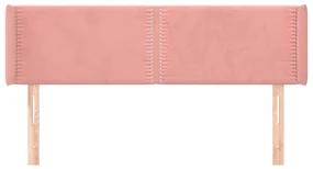 Testiera ad orecchio rosa 147x16x78/88 cm in velluto