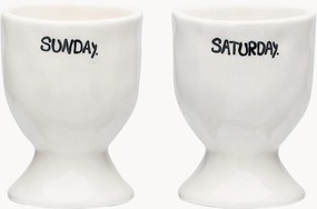 Set di 2 portauova fatti a mano Weekend