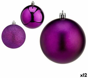 Set di palline di Natale Viola Plastica 8 x 8 x 47 cm (12 Unità)