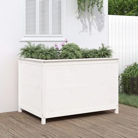 Fioriera Rialzata Giardino Bianca 119,5x82,5x78cm Massello Pino /