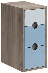 Armadietto bagno a terra Kompas VISOBATH 3 cassetti P 45 x L 30 x H 64.6 cm azzurro