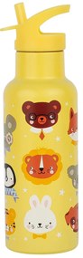 A Little Lovely Company - borraccia in acciaio inox, 500 ml - amici animali