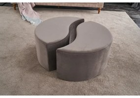 Pouf JING, diam. 80 cm, marrone