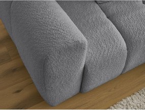 Divano angolare grigio allungabile/con contenitore (con penisola a destra/con chaise lounge) con rivestimento in bouclé Roxelane – Bobochic Paris