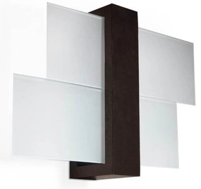 Applique da Parete Legno Wenge e Vetro FENIKS 1 E27 da Interno