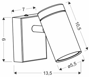 Faretto da parete LAGOS 1xGU10/15W/230V nero/marrone