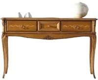 Consolle classica in legno 3 cassetti intarsiata finitura bassano l.131 p.39 h.81 - Mobili 2G