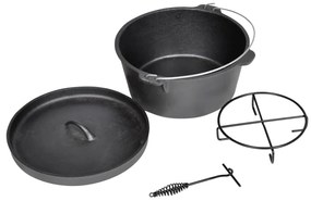 Pentola Casseruola Da Campeggio İn Ghisa Con Coperchio /
