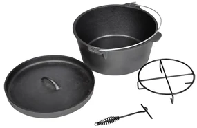 Pentola Casseruola Da Campeggio İn Ghisa Con Coperchio /