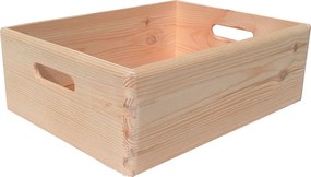 Contenitore Box Salvaspazio Sovrapponibile 40x30x14 cm in Legno di Pino Naturale...