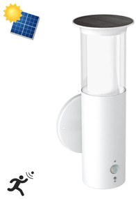 Applique Solare Bianca in Acciaio con Sensore di Movimento IP54 Colore Bianco Naturale 4.000K