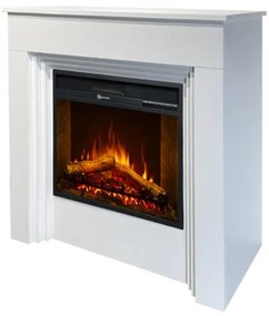 Camino elettrico da terra in legno Bianco BELLINI L96 x P35 x H96 cm