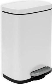 Cestino per la spazzatura bianco opaco in acciaio con pedale 5 l Akira – Spirella