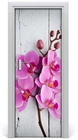 Adesivo per porta Orchidea rosa 75x205 cm