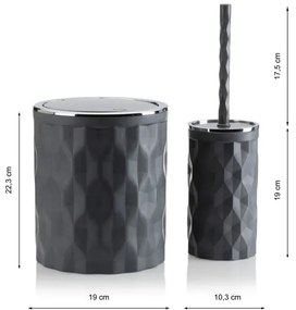 Set da bagno REINA 5 pz antracite/cromo