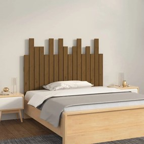 Testiera Da Parete Ambra 108x3x80 Cm İn Legno Massello Di Pino /