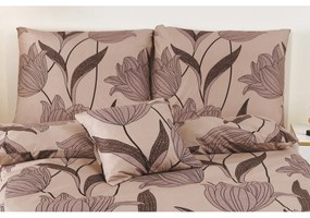 Biancheria da letto singola in microsatinato marrone 140x200 cm in set da 6 Carla - My House