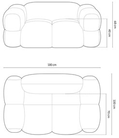 Divano azzurro 180 cm Loretto – Cosmopolitan Design