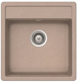 Lavello integrato 1 vasca DELINIA Onega quarzo L 49 x L 51 cm sabbia