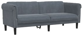 Set di divani 3 pz grigio scuro in velluto