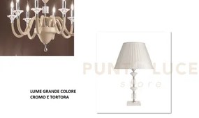Lume grande gala 1 luci attacco e14 tortora e cromo h.40+26cm