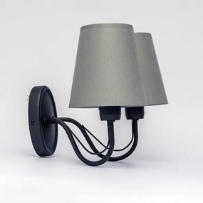 Lampada da parete MALBO 2xE27/15W/230V grigia/nera