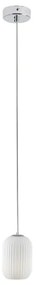 Lampadario Glamour Rebecca cromo paralume bianco E27 Ø30cm NOVECENTO