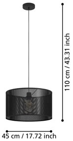 Eglo 43795 - Lampadario a sospensione con filo MANBY 1xE27/40W/230V