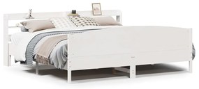 Letto senza materasso bianco 180x200 cm legno massello di pino