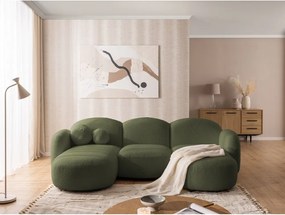 Divano angolare verde (a U) con rivestimento in bouclé Orbit – Ropez