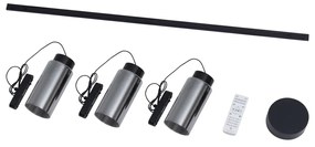 Sistema di illuminazione su binario moderno con 3 luci a sospensione nere monofase - Magnetic Vance