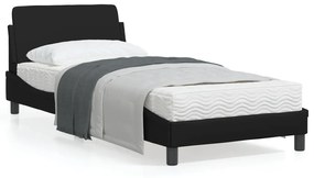 Giroletto Con Testiera Nero 90x190 Cm İn Similpelle /