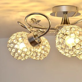 Lampadario a plafone SOPHIA 5xE27/15W/230V cromo lucido/limpido