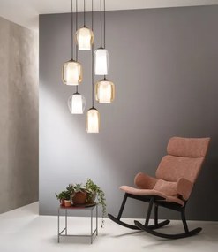 Ondaluce - Lampada a sospensione con cavo BONNIE 1xE27/15W/230V Ø 15 cm beige fumé