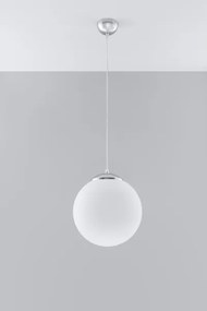 Sollux SL.0264 - Lampadario sospeso con cavo UGO 1xE27/15W/230V Ø 30 cm bianco