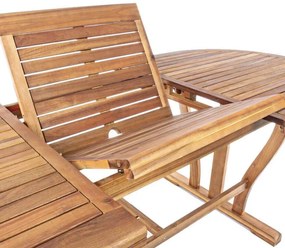TURRIS - set tavolo in alluminio e teak cm 180/240 x 100 x 74 h con 4 sedie e 2 poltrone Mulier