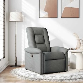 Poltrona Reclinabile İn Tessuto Grigio Scuro /