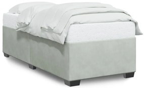 Giroletto Senza Materasso Grigio Chiaro 90x200 Cm Velluto /