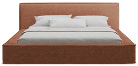 Letto matrimoniale imbottito color terracotta con contenitore e rete inclusi 140x200 cm Noho – Makamii