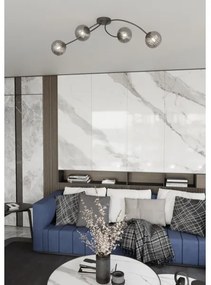 Lampadario a plafone VIBRA 4xE14/10W/230V nero/grigio