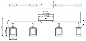 Globo 56223-3 - Faretto LED TRYSTAN 4xLED/4W/230V